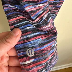 Lululemon fast and free Striped Multicolor Leggings size 4, GUC